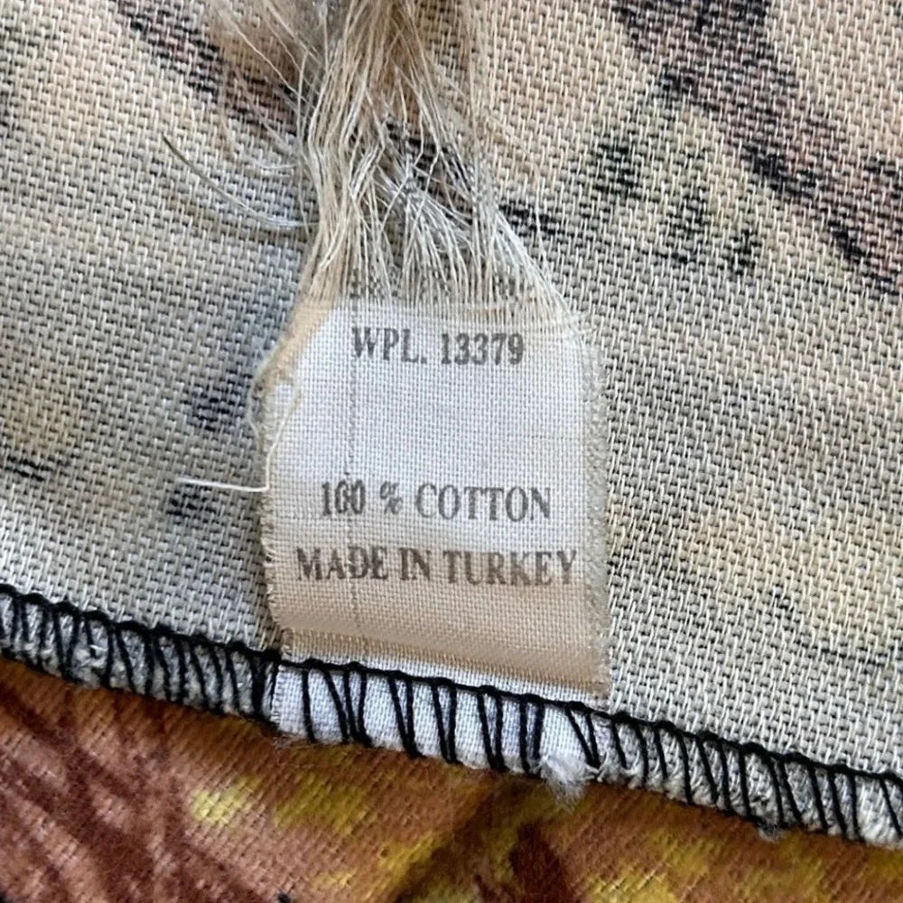 Vintage Unicorn Forest Woven Cotton Tapestry Wall Hanging Made in Turkey 33x51
